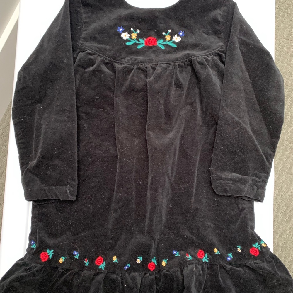 Hanna Andersson Black Velvet Dress. EUC! Size 18-24 months